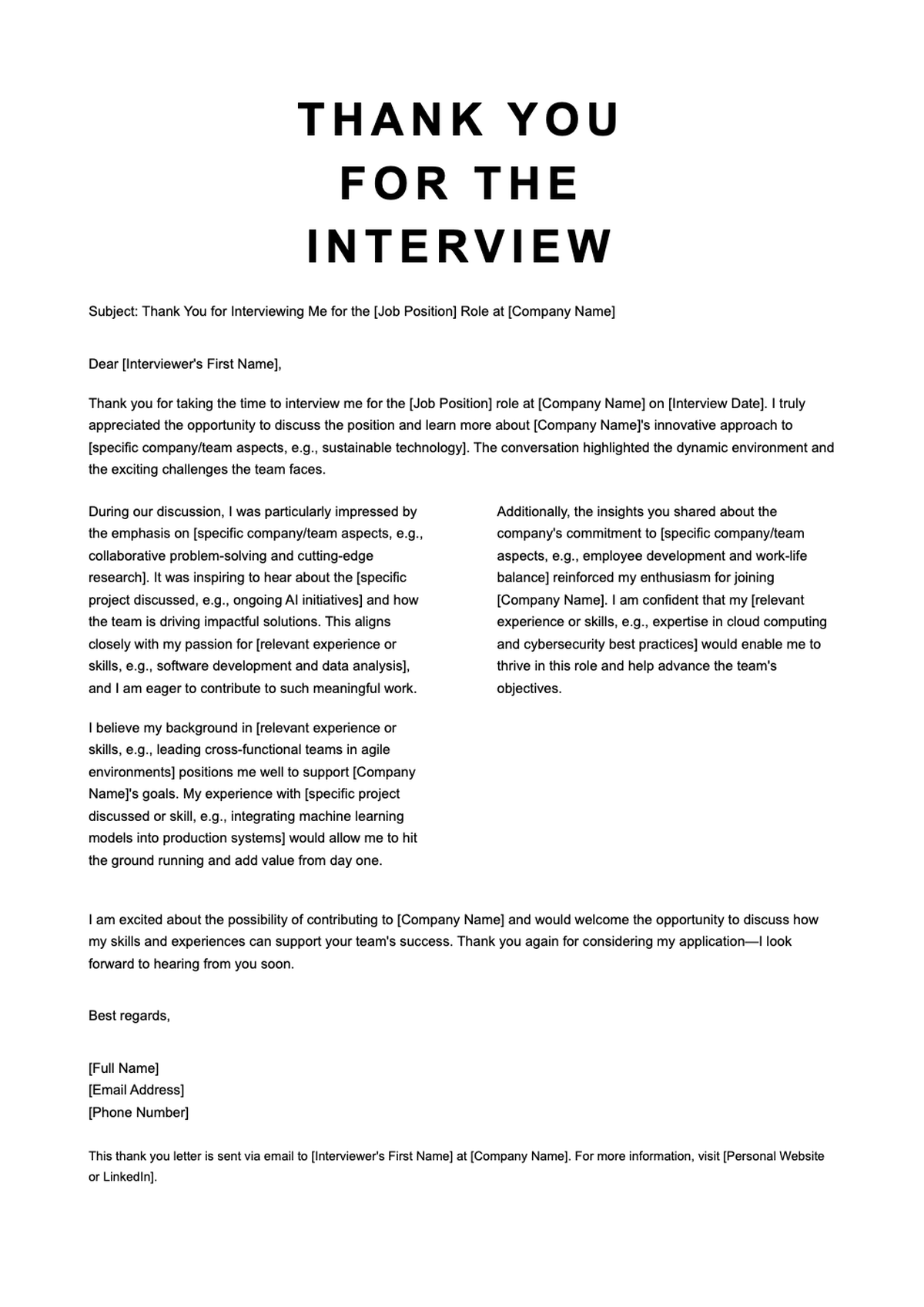 Thank you email after interview template with speech bubble graphic_variant_1